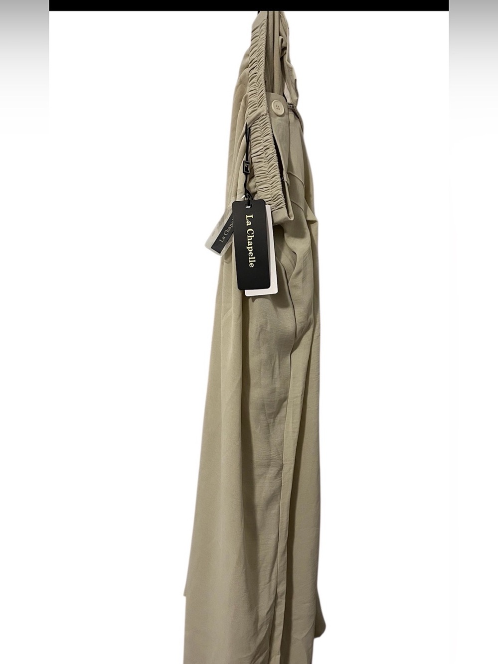 La Chapelle Wide Leg Pleated Trousers NWT | Beige Cream High Waisted Pants